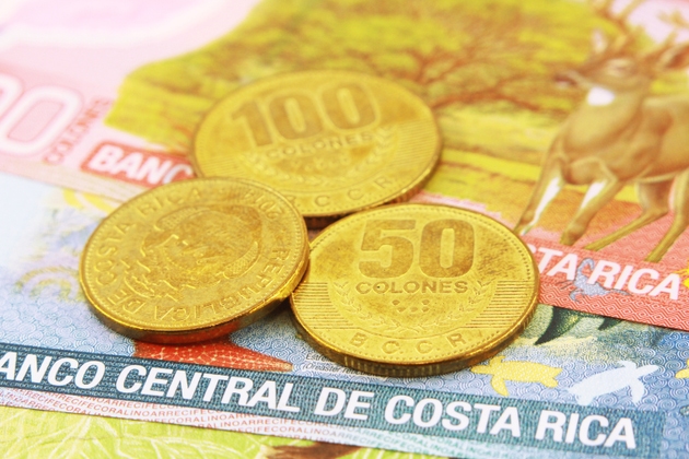 Costa Rica Geld, valuta van Costa Rica - Stock Fotografie
