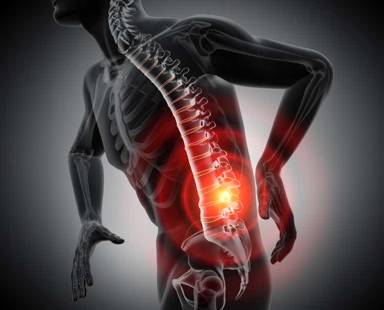 Back pain - conceptual artwork - 3d illustration