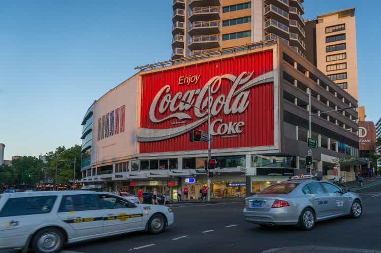 Famous Coca Cola advertisement on a building in Kings Cross suburb of Sydney