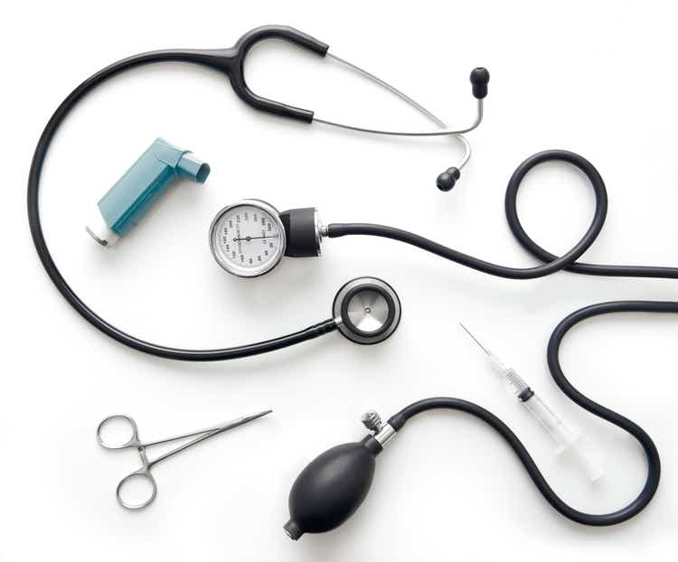Various medical equipment - top down view