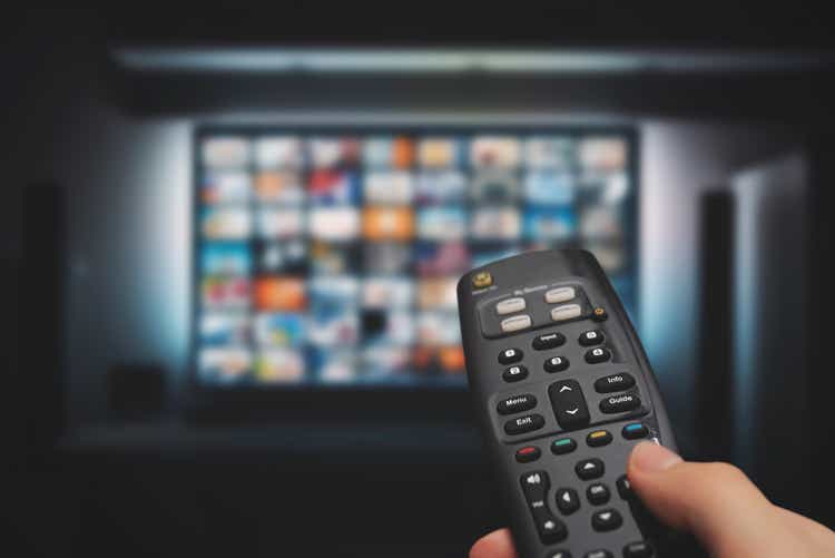 VOD service on television. TV streaming concept