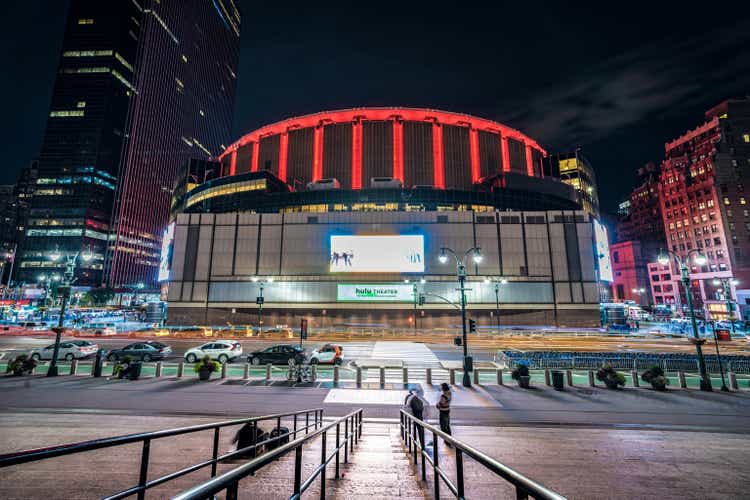 Night view of Madison Square Garden