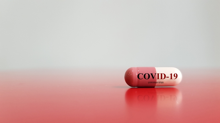 Medication of antiviral capsule(medicine drug) for treatment and prevention of new corona virus infection(COVID-19,novel coronavirus disease 2019 or nCoV 2019 from Wuhan. Pandemic infectious concept