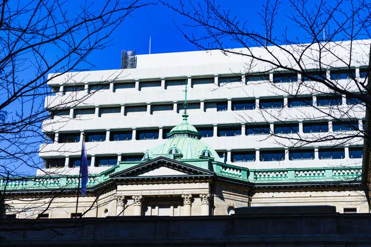 Bank of Japan against blue sky background