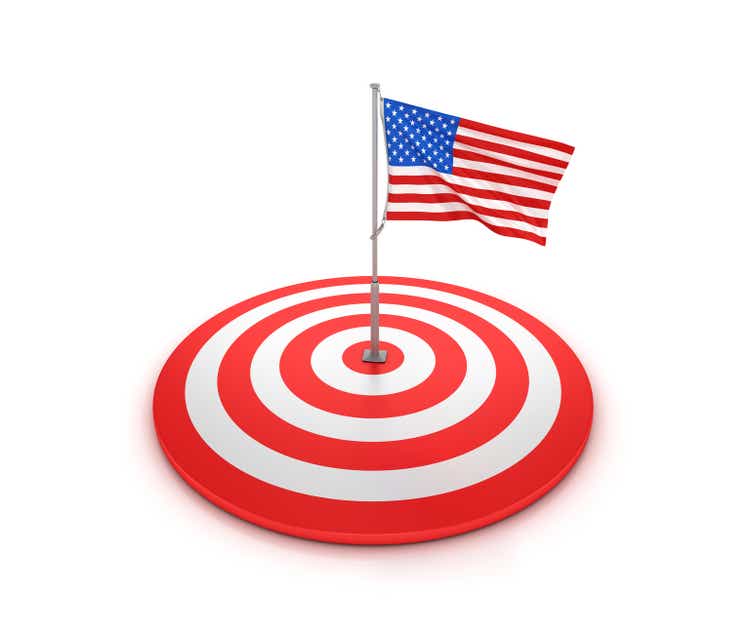 USA Flag on Target - 3D Rendering