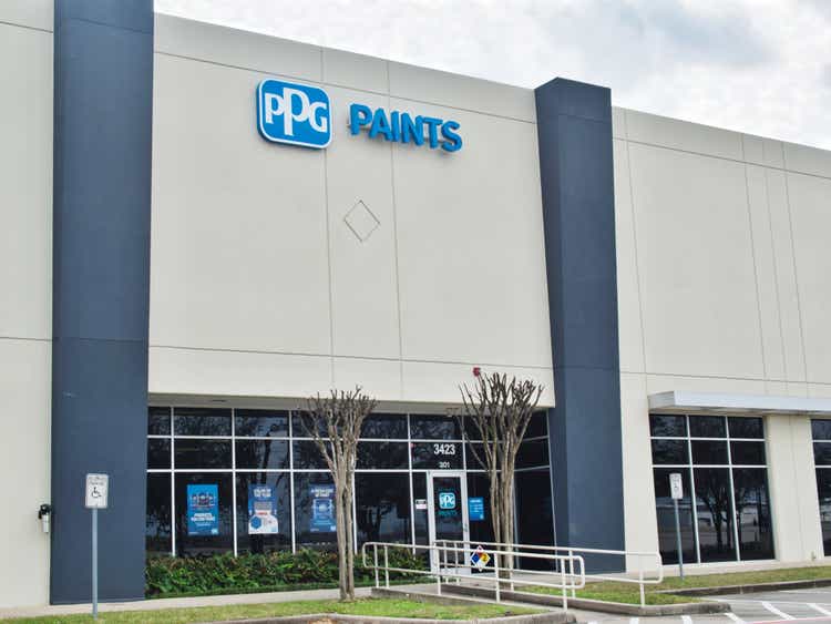 PPG Paints office building exterior in Houston, TX.