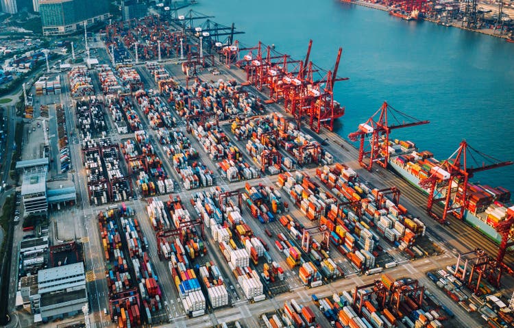 container ship terminal in China