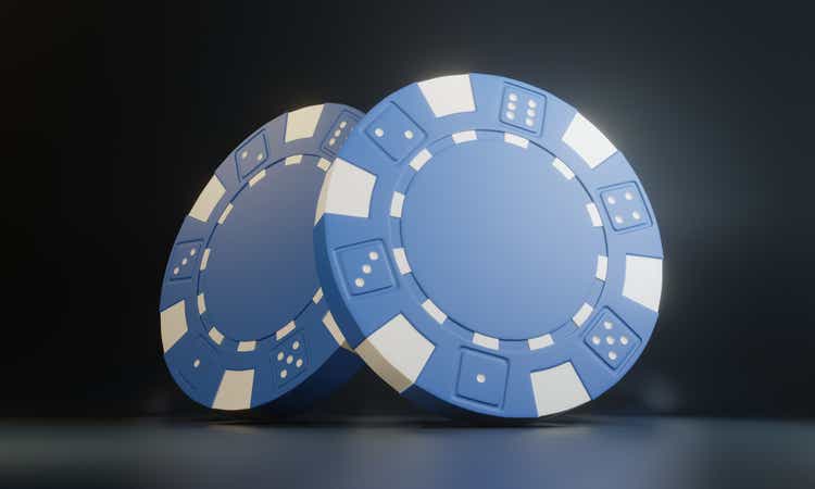 Casino chips isolated on black background
