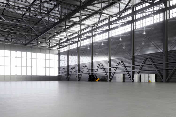 Empty airplane hangar