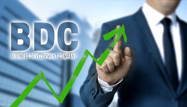 BDC concept is shown by businessman.