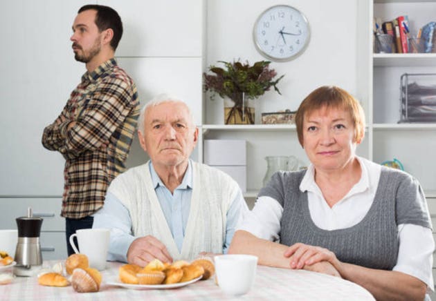 Parents arguing with son
