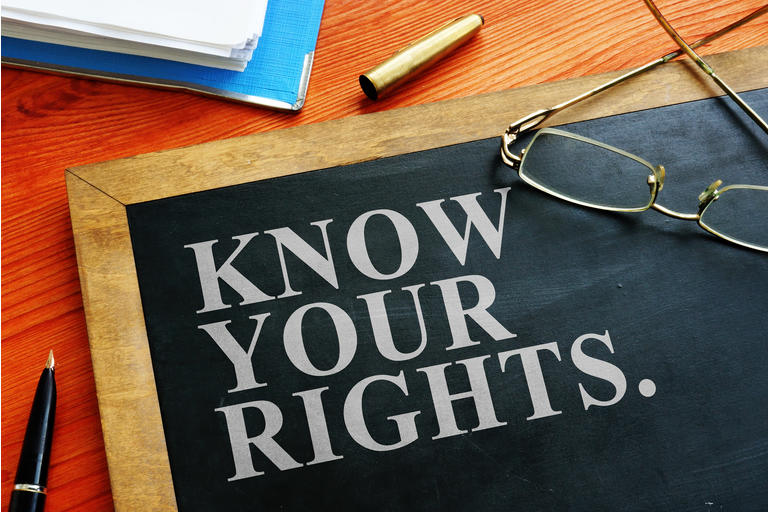 Redundancy concept. Know your rights sign.