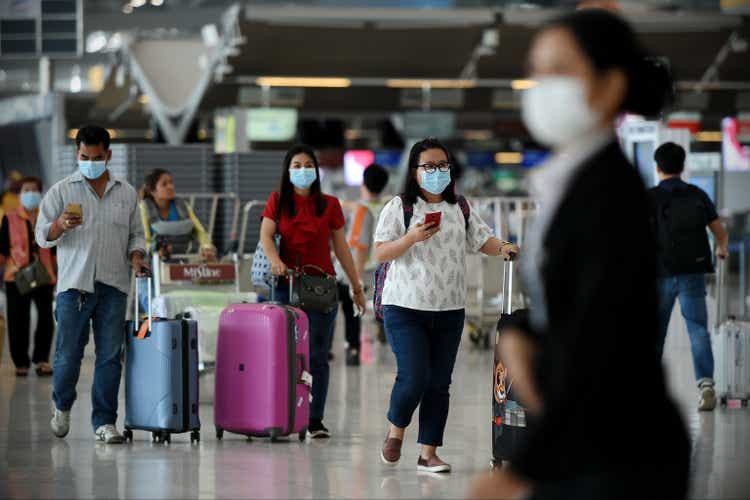 Air Travelers Wear Masks as a Precaution against Covid-19