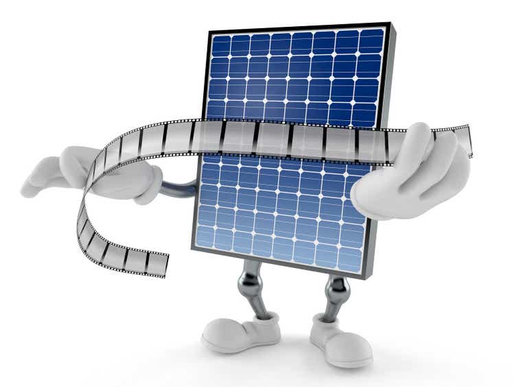 Photovoltaic panel character holding film strip