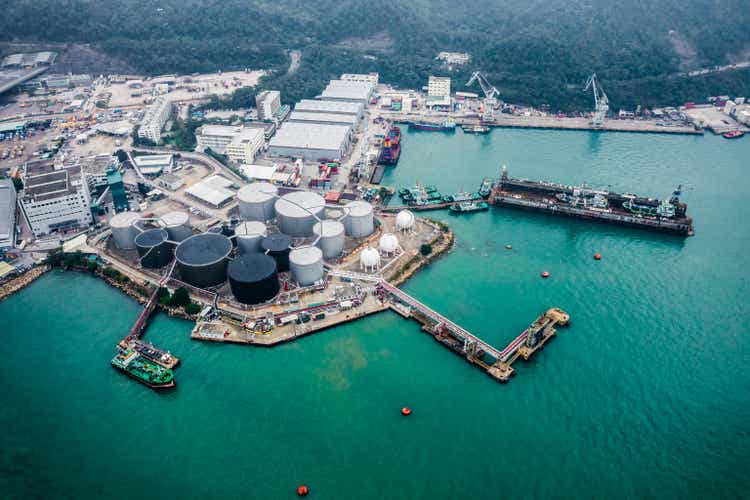 Aerial View of a Oil Refinery and Fuel Storage