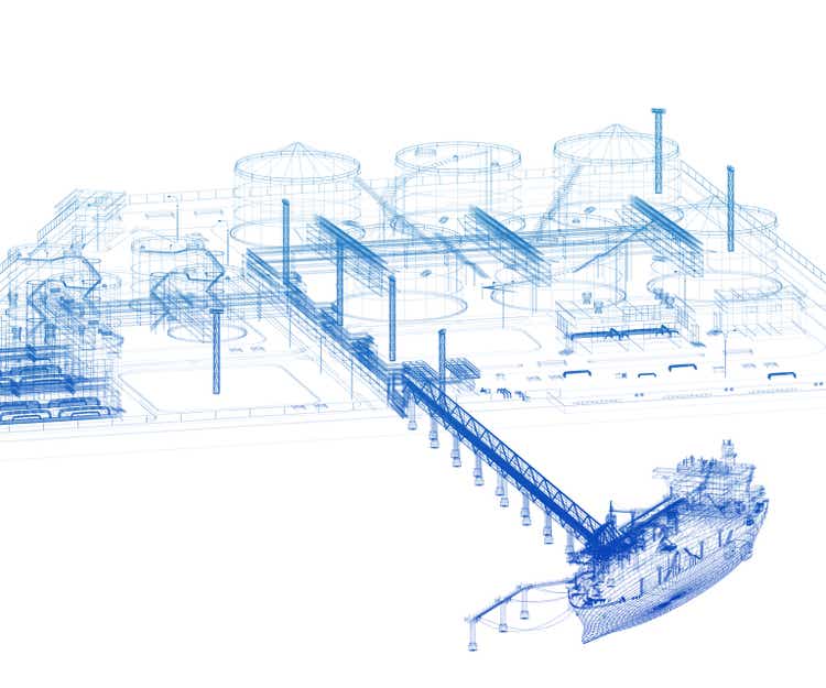Scheme of the Seaport. 3D-rendering.