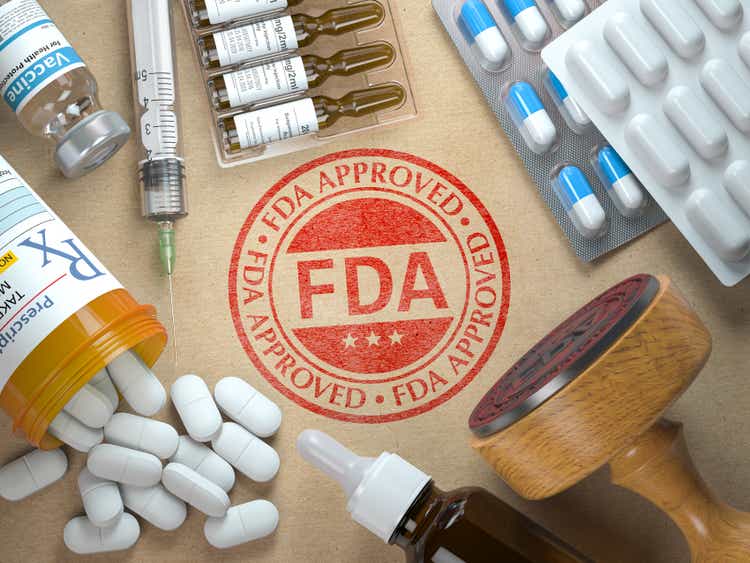 FDA approved design.  Rubber stamp with FDA and drug.