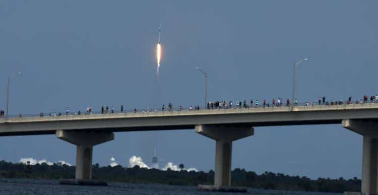 SpaceX Falcon-9 Rocket And Crew Dragon Capsule Launches From Cape Canaveral Sending Astronauts To The International Space Station