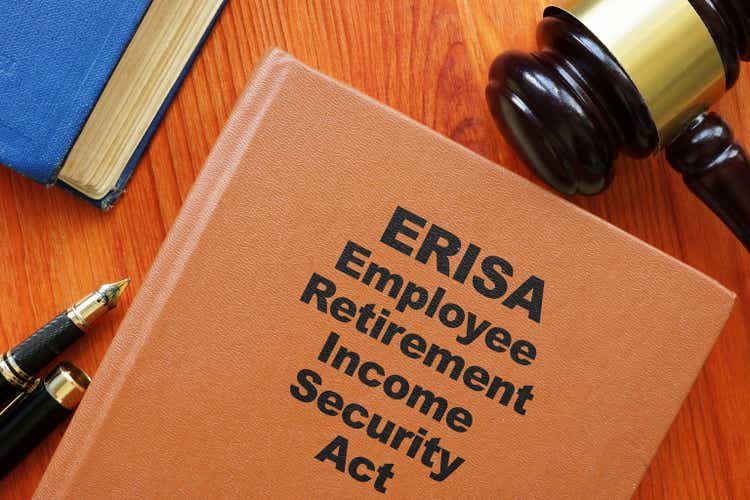 Conceptual photo showing printed text Employee Retirement Income Security Act (ERISA)