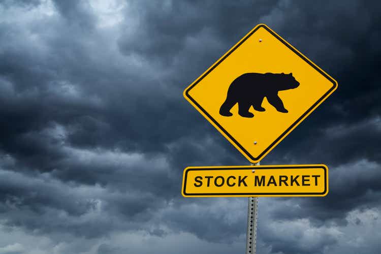 Stock Market Bear Market Concept and Financial Crisis