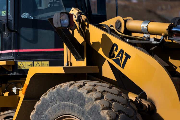 siegen, North Rhine-Westphalia/germany - 05 04 2020: cat excavator near siegen germany