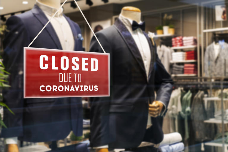 Closed Suit Store Due To Coronavirus