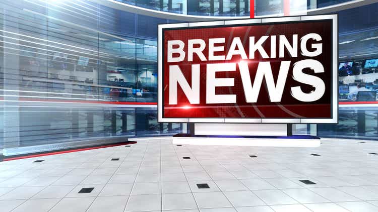 Breaking news 3D rendering Virtual set studio