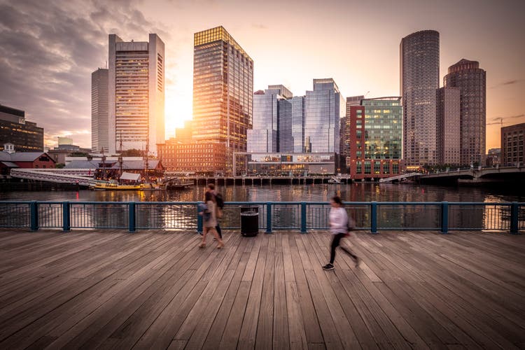 Boston Harbor and Financial District