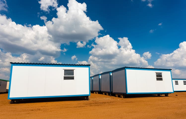 Relocatable mobile portable buildings used as offices on building sites and other amenities