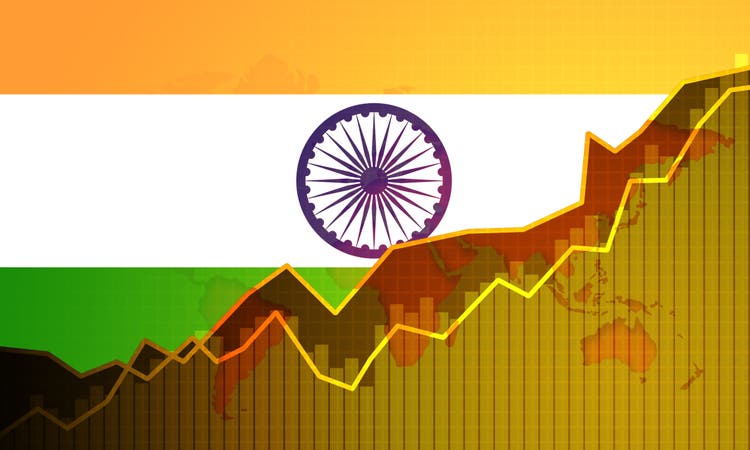 India economy growing up with graph chart
