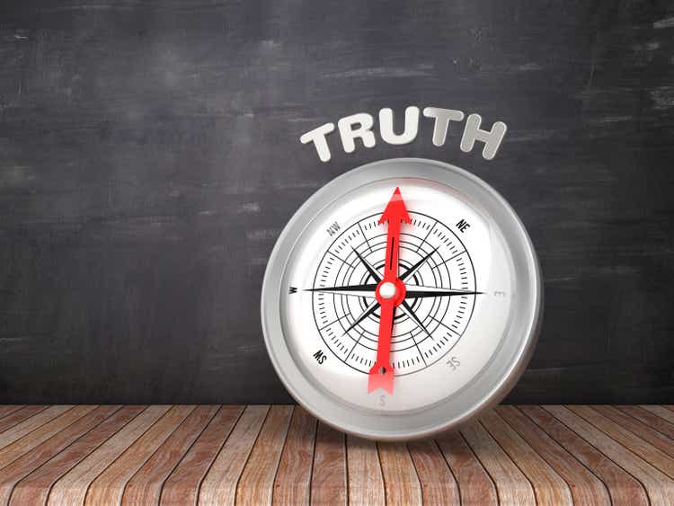 Compass with TRUTH Word on Chalkboard - 3D Rendering