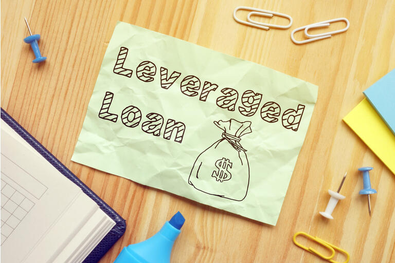 Leveraged Loan is shown on the conceptual business photo