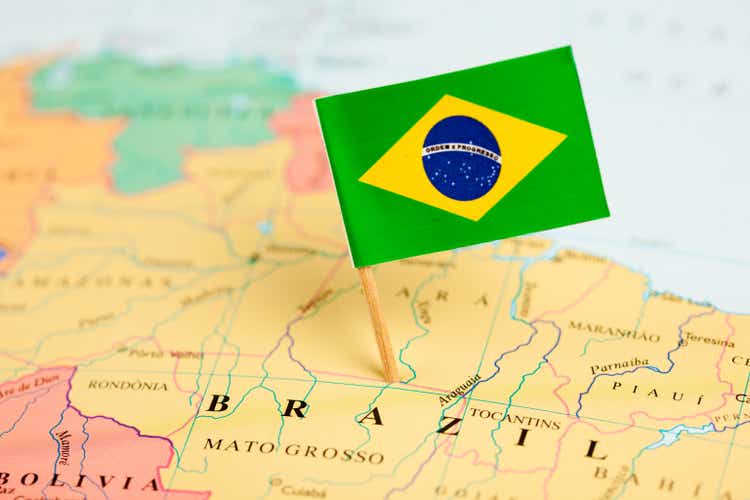 Map and Flag of Brasil