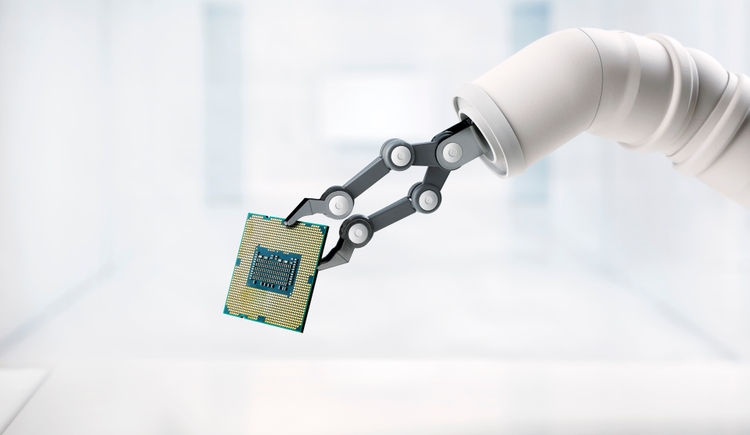 Robot Arm Holding CPU