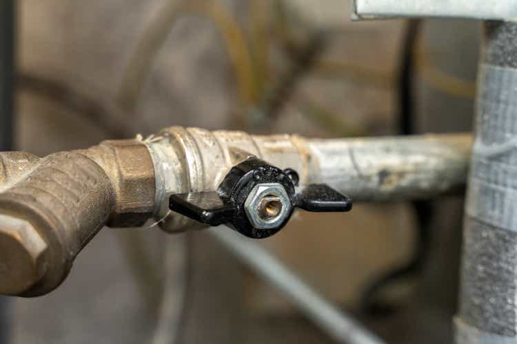 plumbing cabinet. shut off hot or cold water