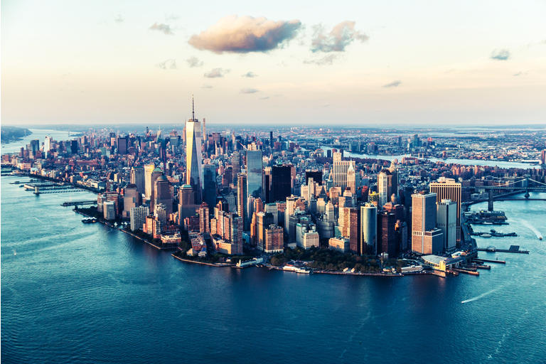 Aerial Views of Manhattan Island, New York - Cities under COVID-19 Series