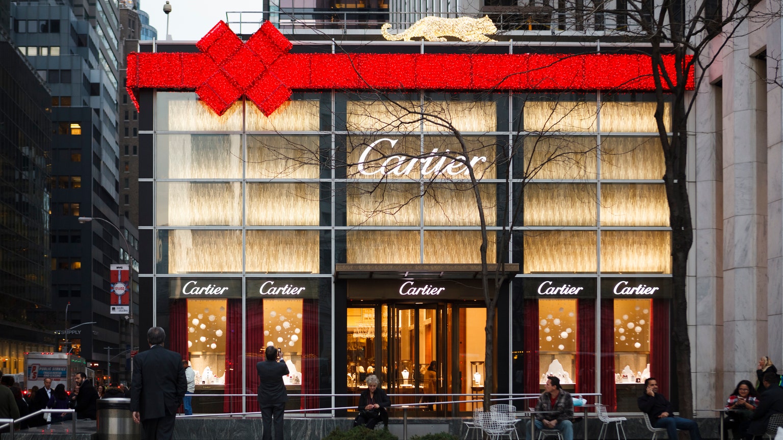 Cartier Luxury Jewelry Store Front in the Street Editorial Stock