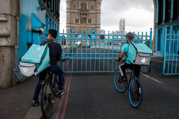 Pedestrians, Cyclists And Traffic Stuck On Tower Bridge