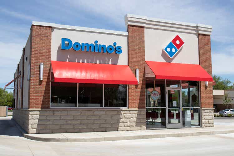 Domino"s Pizza Restaurant. Amid Social Distancing rules, Domino"s is offering pick up and delivery pizza only.