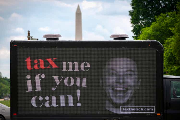 Mobile Billboard Moves Around DC In Tax Day Protest