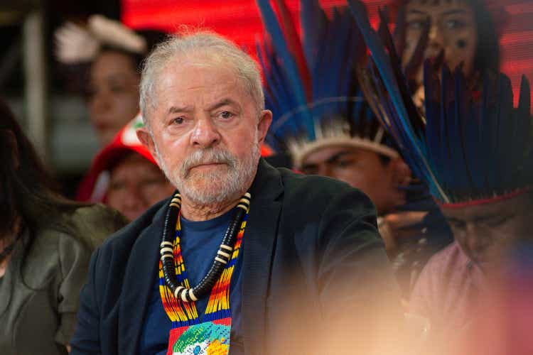 Former President Lula Da Silva Visits Indigenous Protest in Brasilia