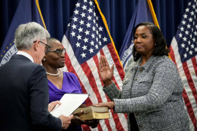 Jerome Powell Takes Oath Of Office For Second Term As Chair Of The Federal Reserve