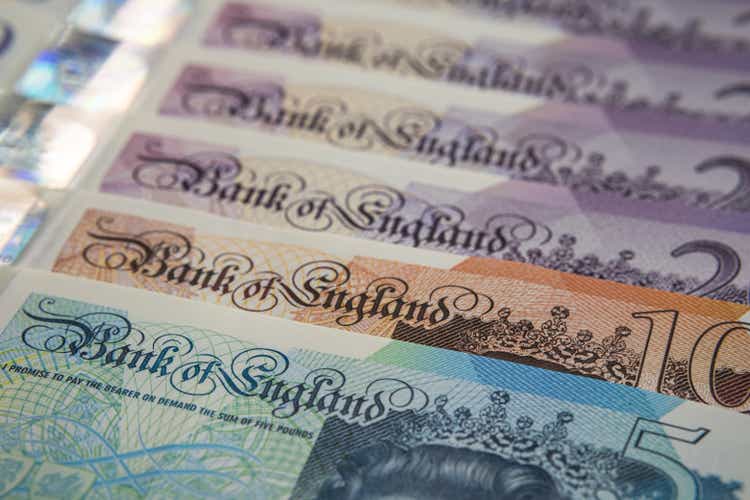 New British polymer money. The 5, 10, 20 pound notes.
