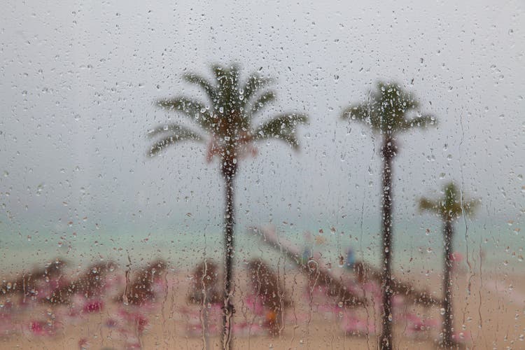 rainy day at the beach