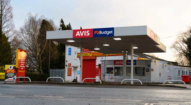 The frontage of Avis Budget car rental on Hylton Road