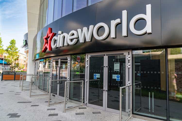 LONDON, ENGLAND - JUNE 26, 2020: Cineworld Cinema in South Ruislip, London closed during the COVID-19 lockdown ready for the restrictions to be relaxed 6