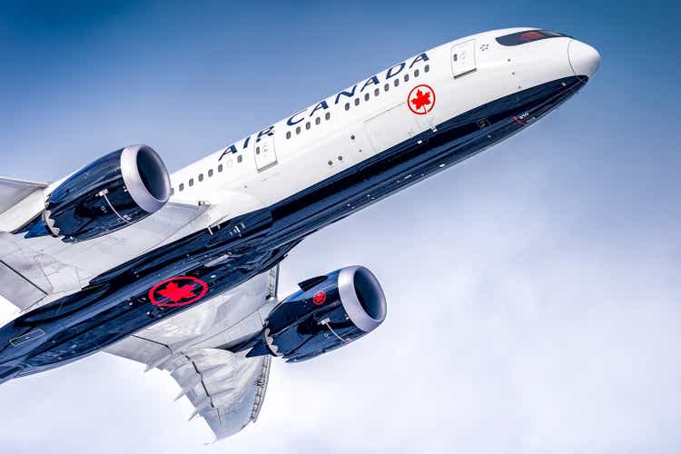 Air Canada Boeing 787 vertrekt naar De Internationale Luchthaven van Vancouver