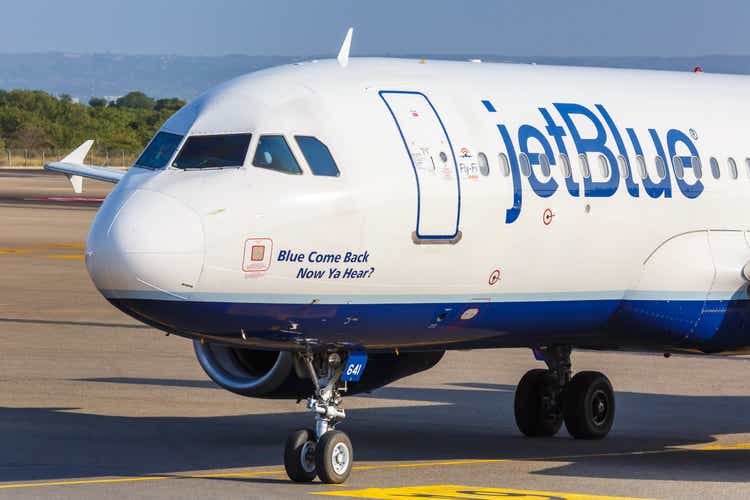 JetBlue Airways Airbus A320 airplane at Cartagena airport