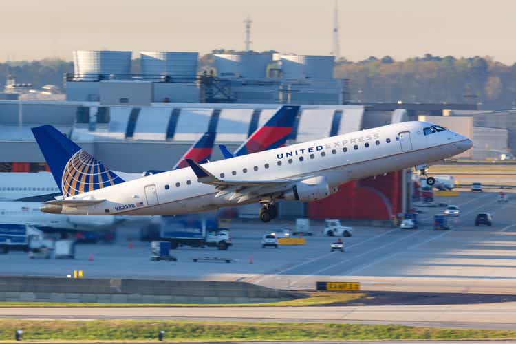 United Express Mesa Airlines Embraer 175 vliegtuig Atlanta airport