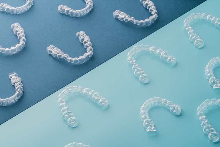 Transparent, invisible aligners or braces used in orthodontic treatment